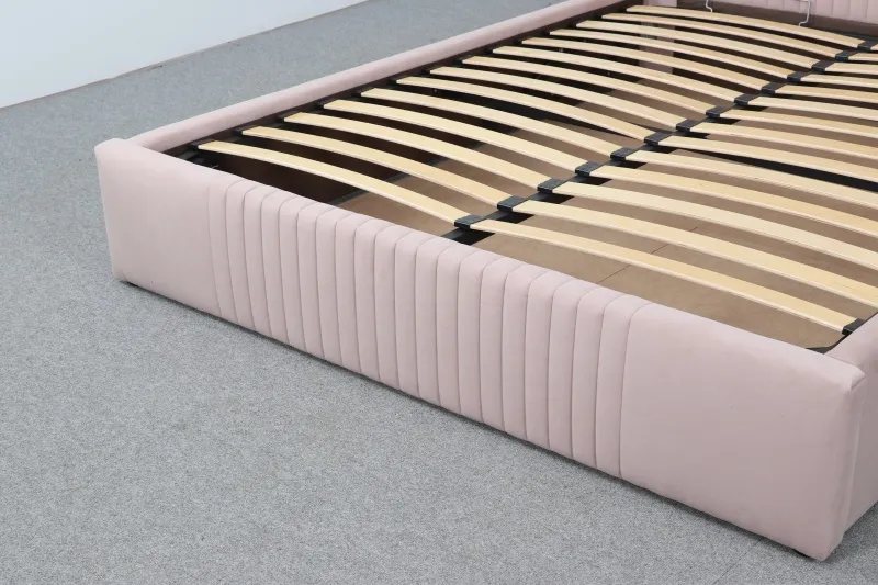 Кровать "Римини" 900 СТАНДАРТ Вариант 2 Велютто 37 пудра