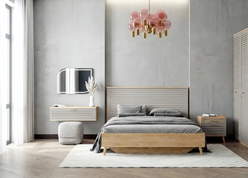 Спальный гарнитур "Гавана" композиция #4 Светло-серый